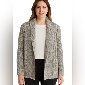 Lineamaglia Italy Alpaca Wool Blend Open Front Cardigan Sweater S Gris